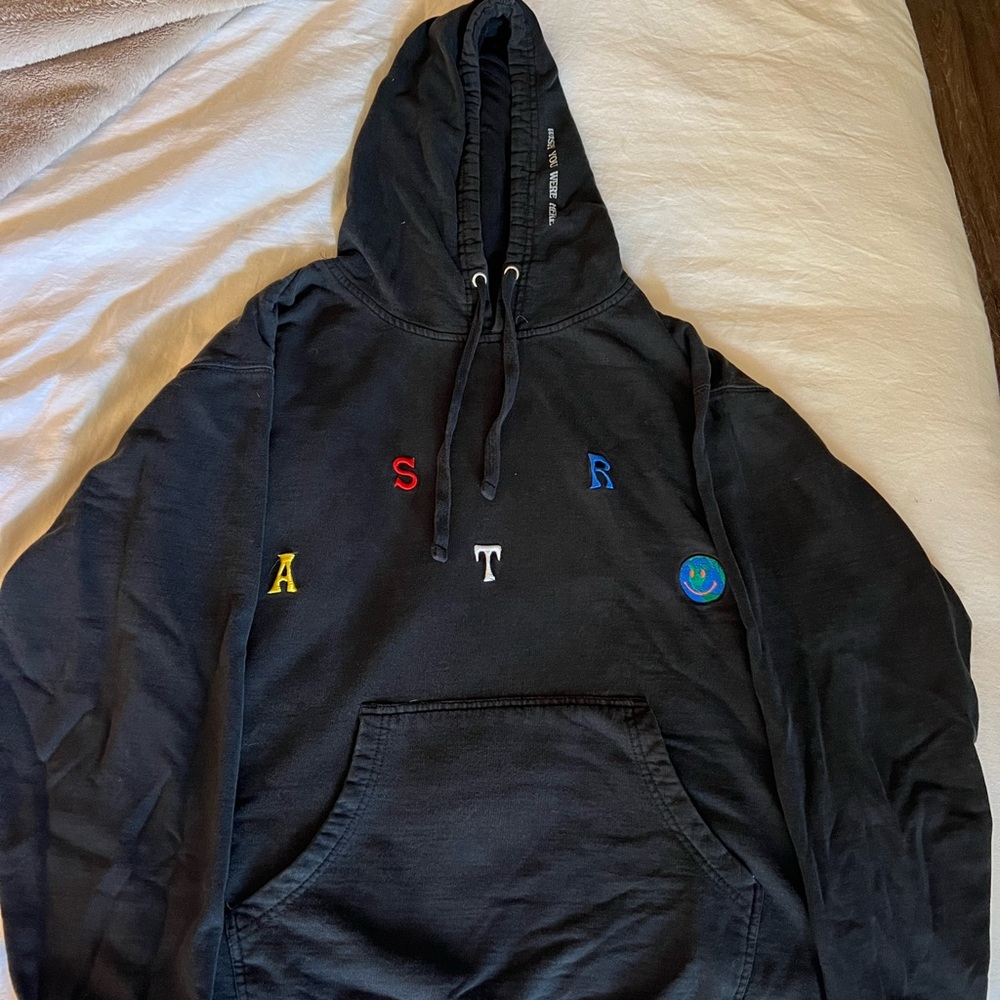Astroworld Black Hoodie with Colorful Accents